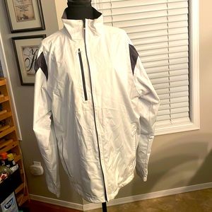 Antigua Gold Men’s white and black Large full zip Jacket